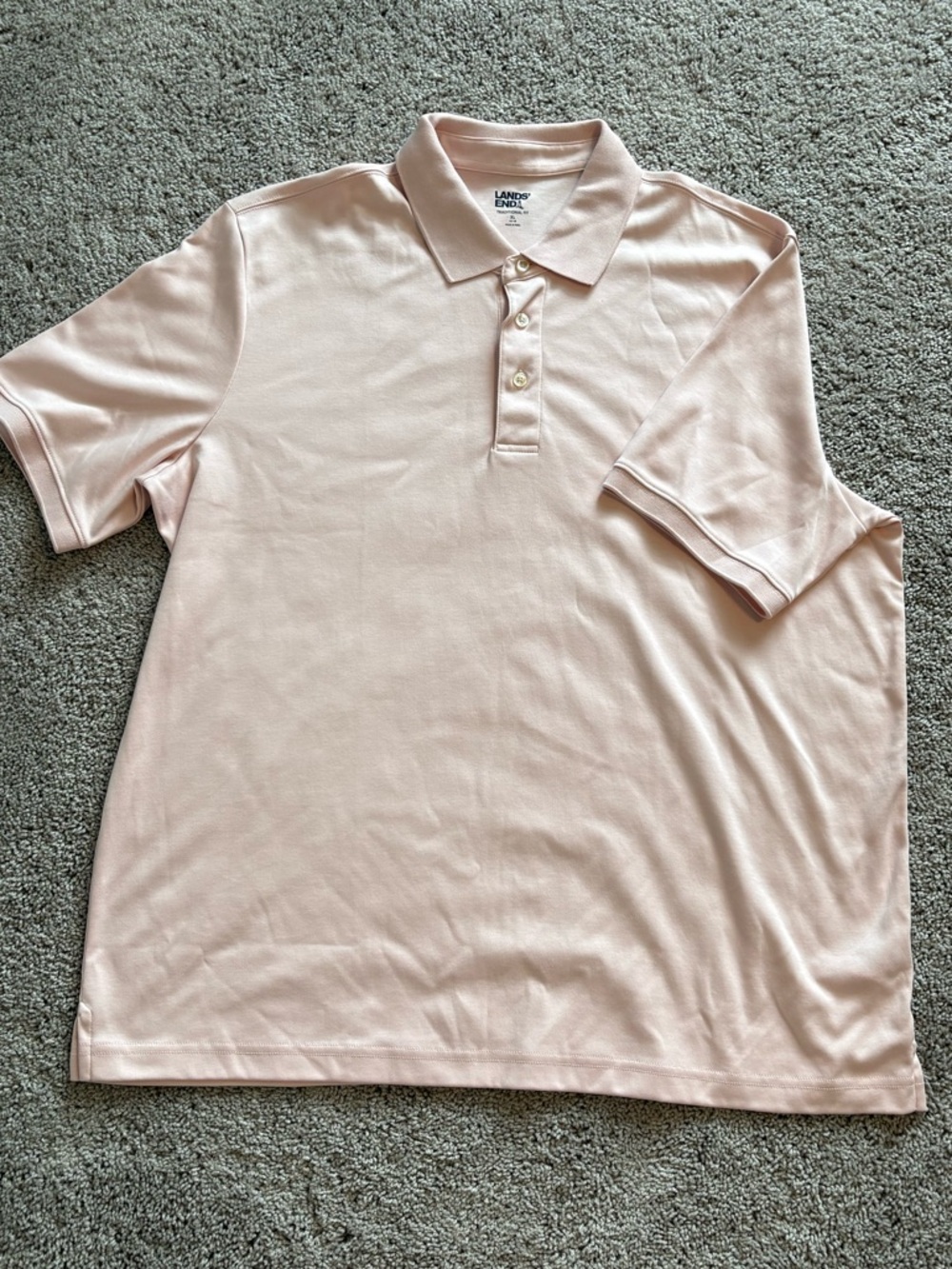 Lands' End Men’s Classic Light Pink Polo Shirt